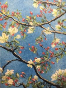 paintings of flowers and trees