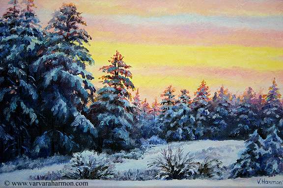 Yessy > Varvara Harmon > Landscape Paintings > Winter Evening